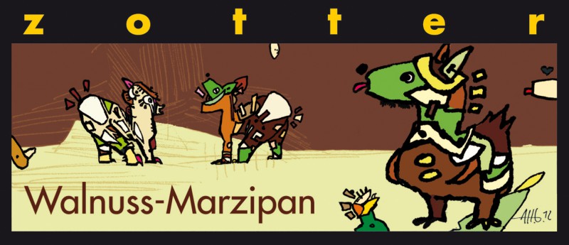 zotter handgeschöpfte Schokolade Walnuss Marzipan