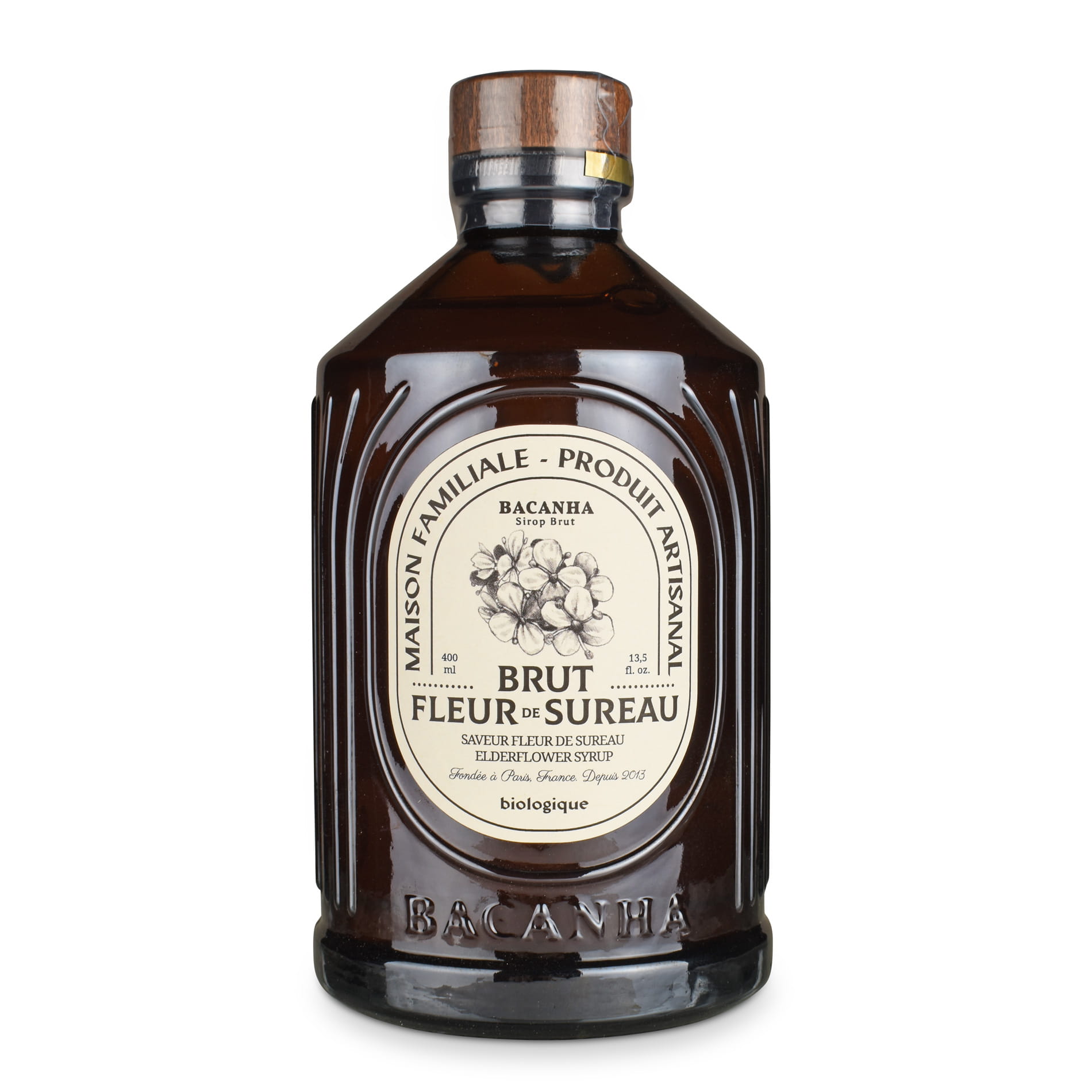 Bacanha Bio-Holunderblütensirup Sirop Brut in der 400-ml-Glasflasche