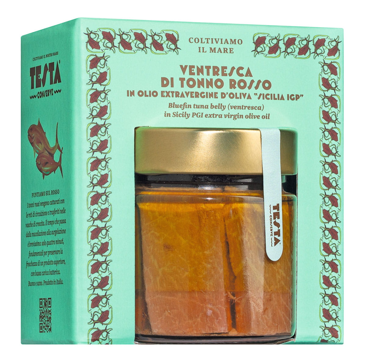 Ventresca di Tonno Rosso von Testa Conserve – Bauchfleisch vom Blauflossenthunfisch in Olivenöl