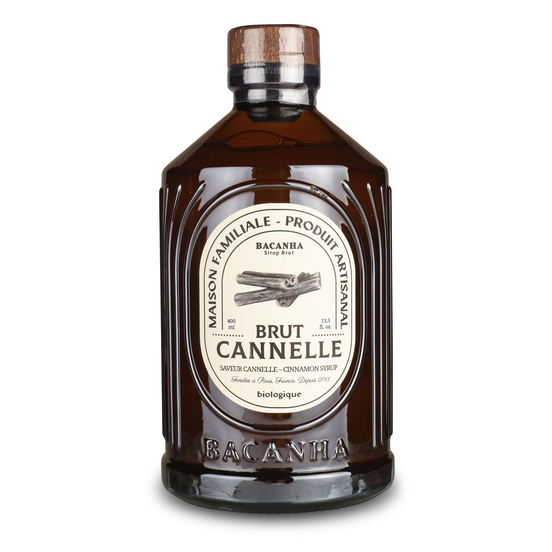Bacanha Bio-Zimt-Sirup in der 400-ml-Glasflasche