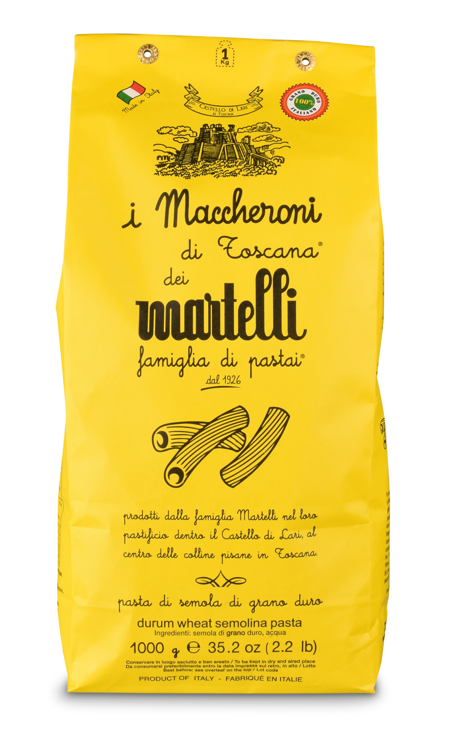 Martelli Pasta Maccheroni, 1kg Packung Martelli Pasta Maccheroni, 1kg Packung