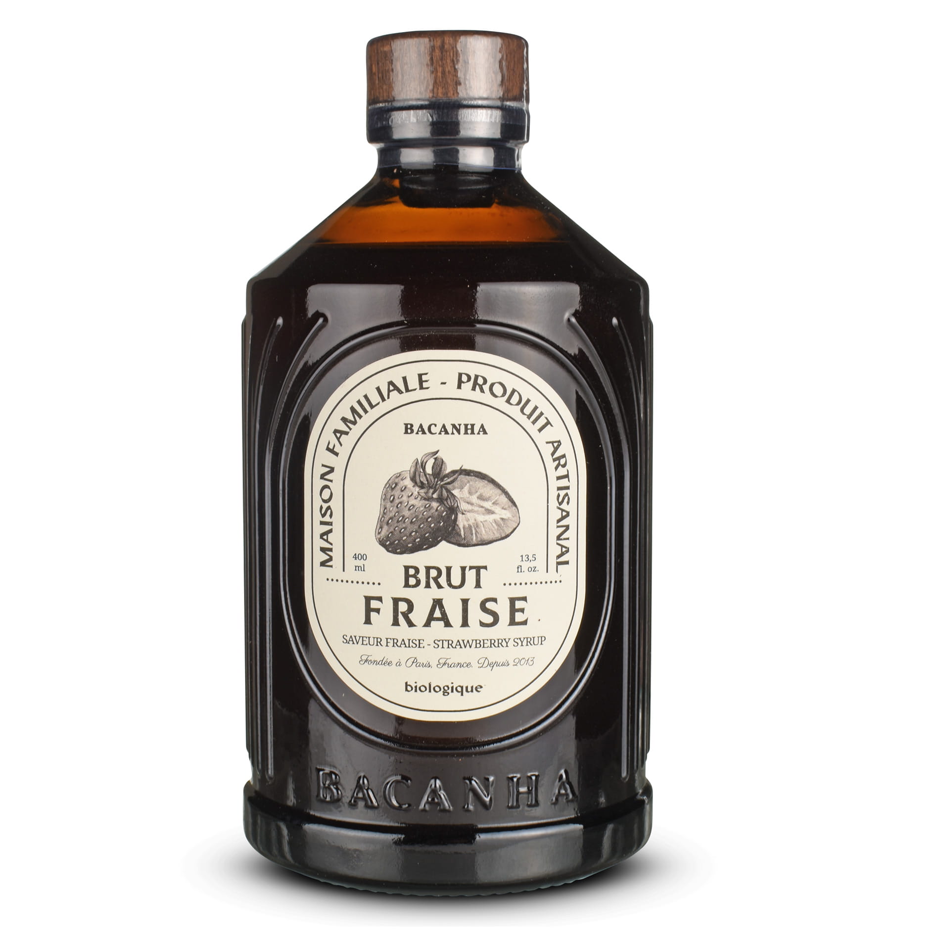 Bacanha Bio-Erdbeer-Sirup in der 400-ml-Flasche