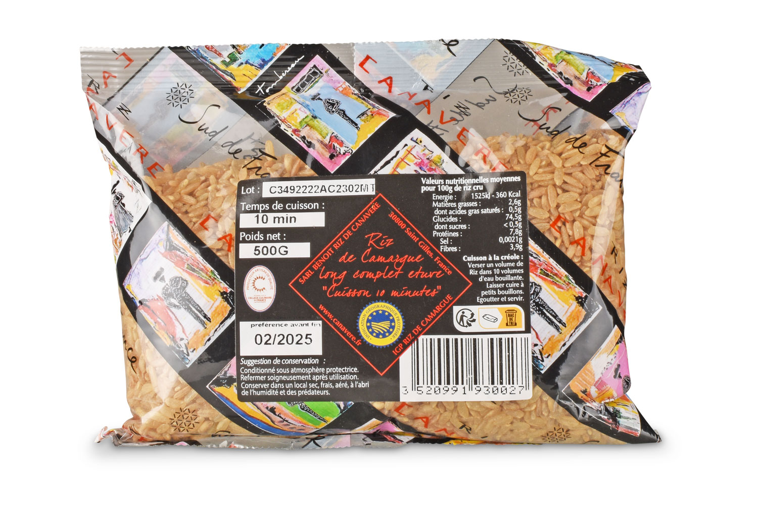 Vollkorn-Langkornreis aus der Camargue, 500g Beutel