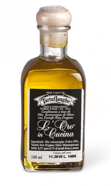 Trüffelöl Tartuflanghe Dinses Delikatessen Schwarzes Trüffelöl Tartuflanghe – aromatisiertes Speiseöl mit echtem Trüffel