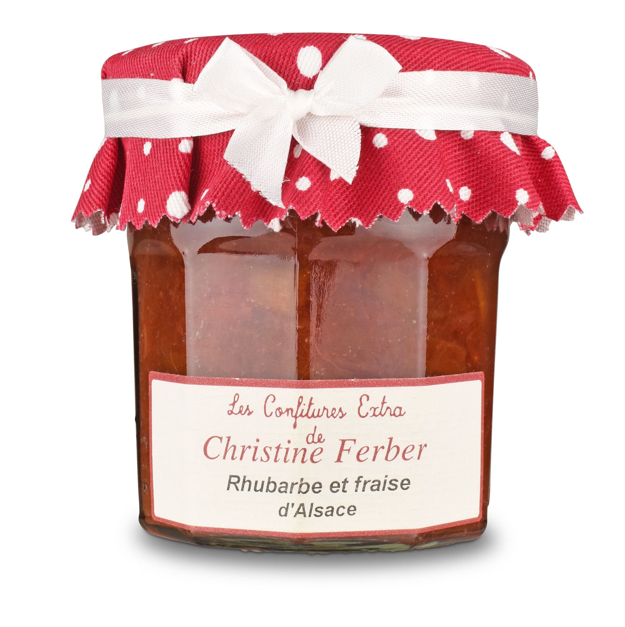 Christine Ferber Confitures extra - Rhabarber Erdbeer aus dem Elsass im 220g Glas