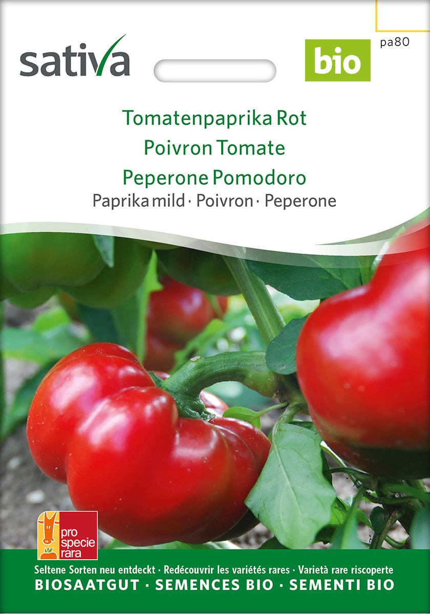 Paprika mild 'Rote Tomatenpaprika' Saatgut