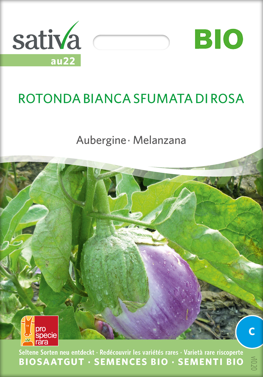 Aubergine 'Rotonda bianca Sfumata di Rosa' - Saatgut