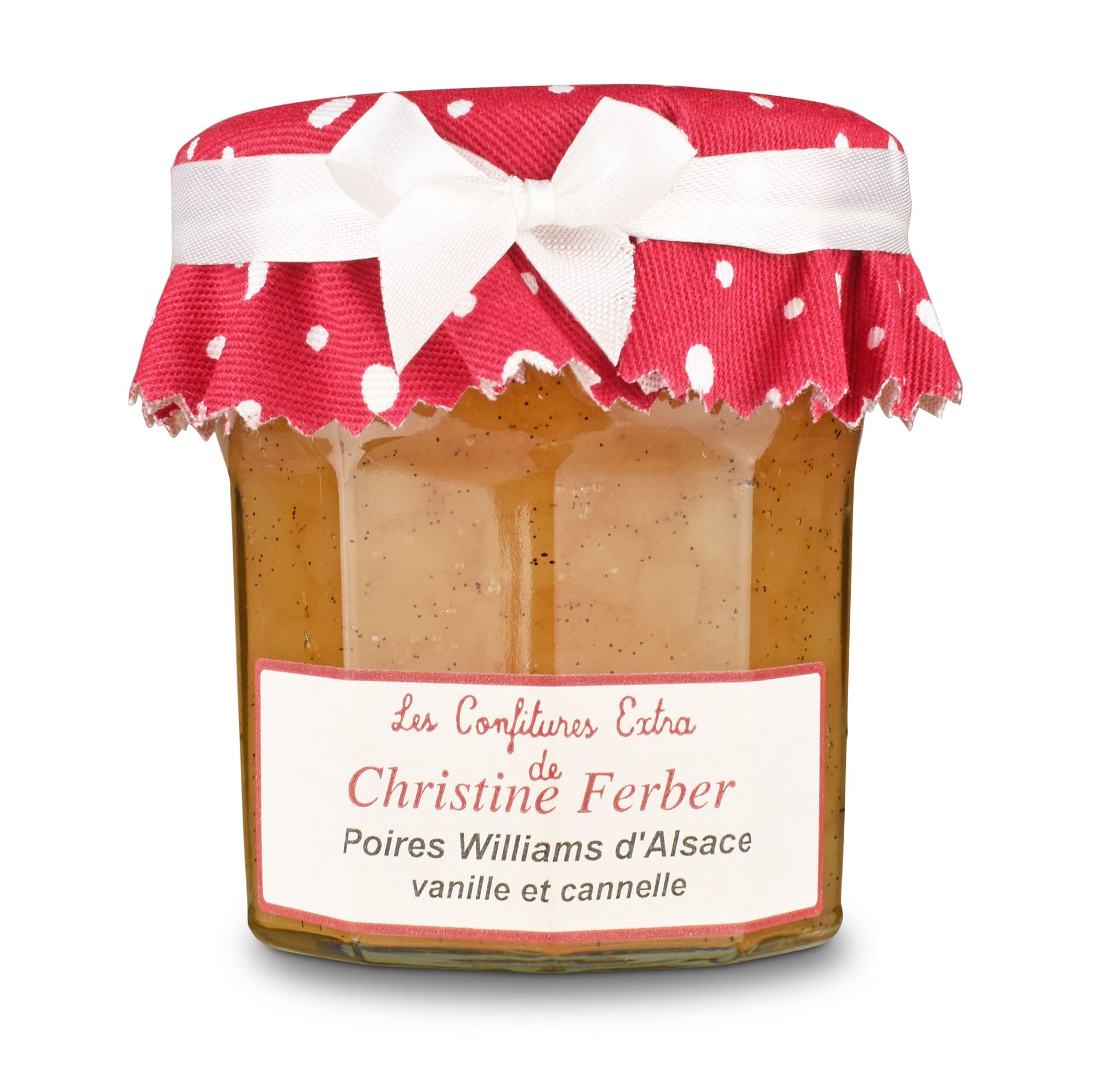 Christine Ferber Konfitüre Williamsbirne mit Bourbonvanille und Zimt im 220g Glas aus dem Elsass