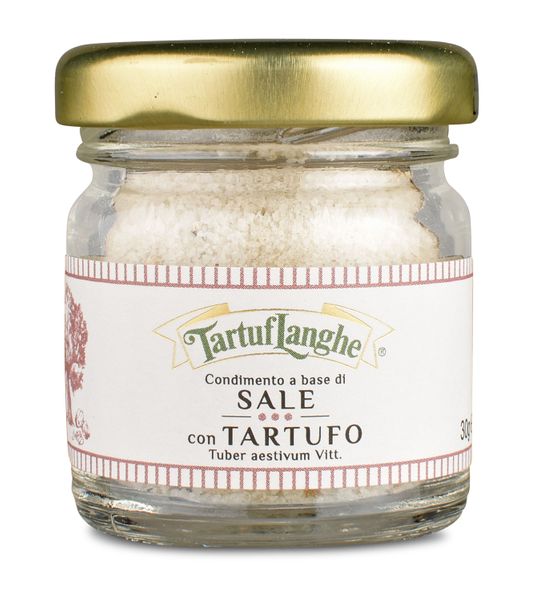 Salz mit Sommertrüffel Trüffelsalz Tartuflanghe mit Sommertrüffel
