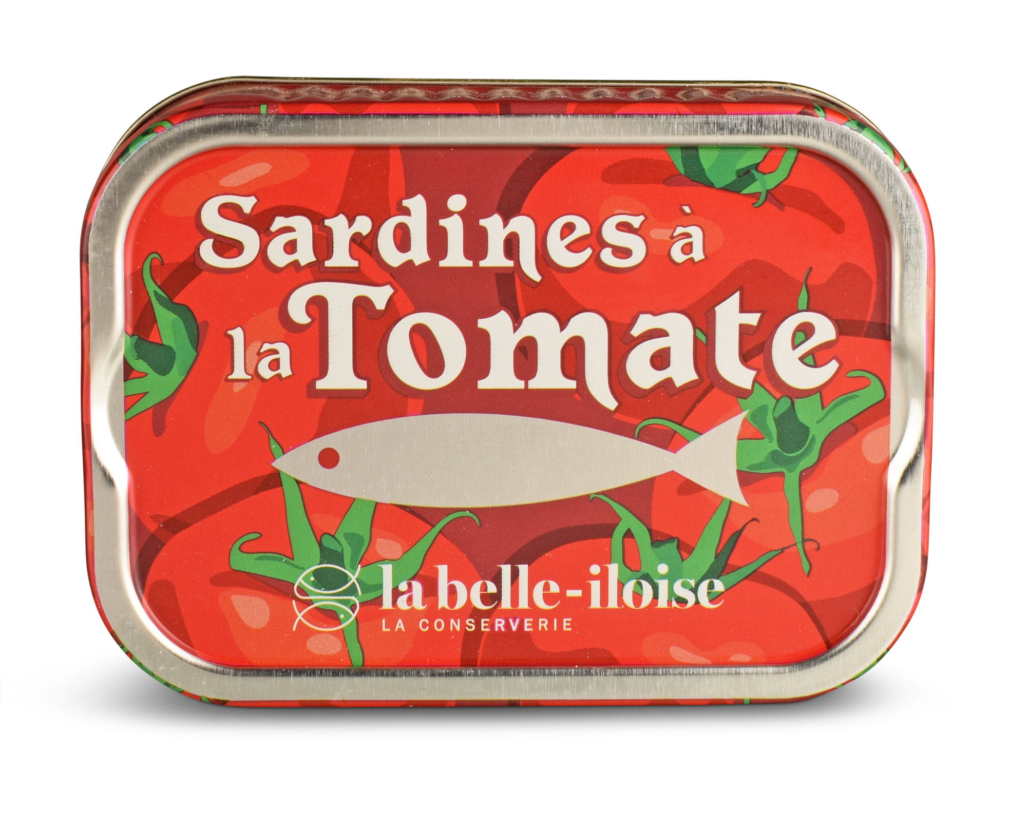 Sardinen in Tomatensauce von La belle-iloise in leicht gewürztem Tomatencoulis mit Sonnenblumenöl in klassischer Fischkonserve aus Frankreich