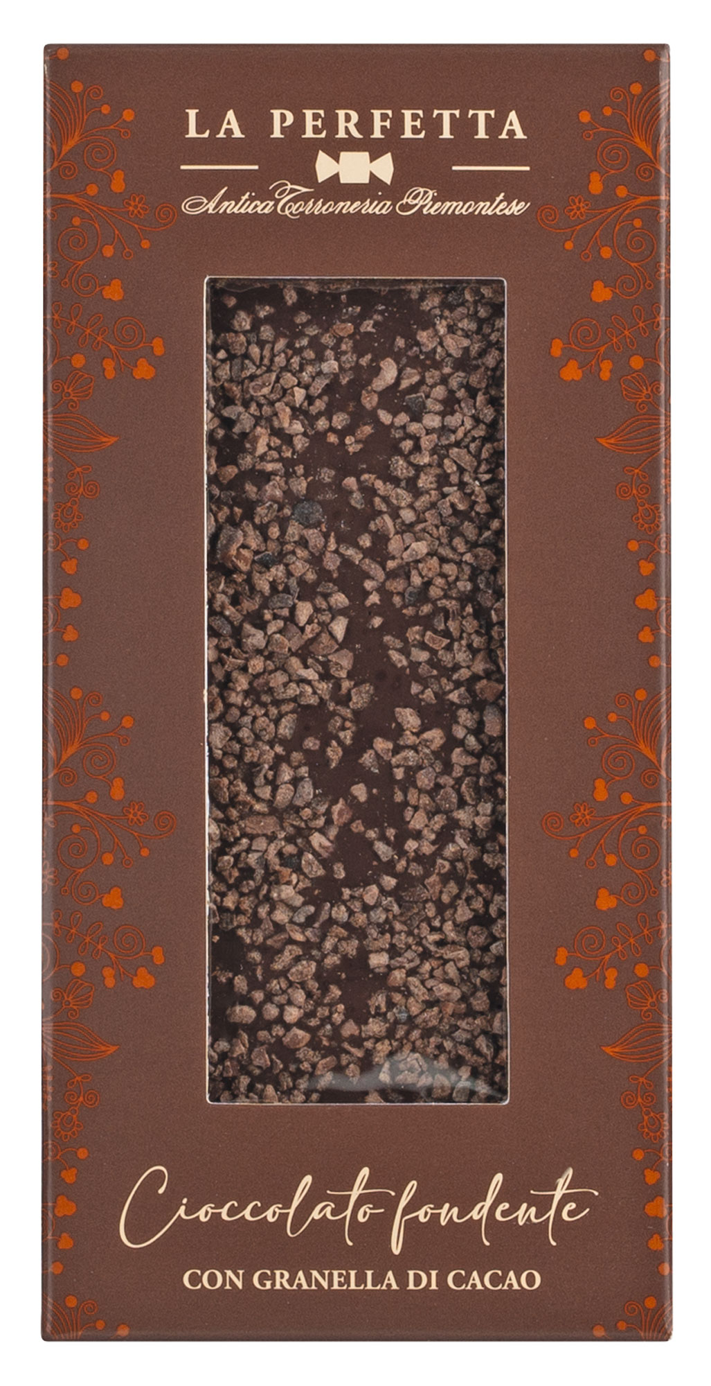 Zartbitterschokolade mit Kakaobohnensplittern Piemonteser Zartbitterschokolade mit Kakaobohnensplittern, 85g Tafel