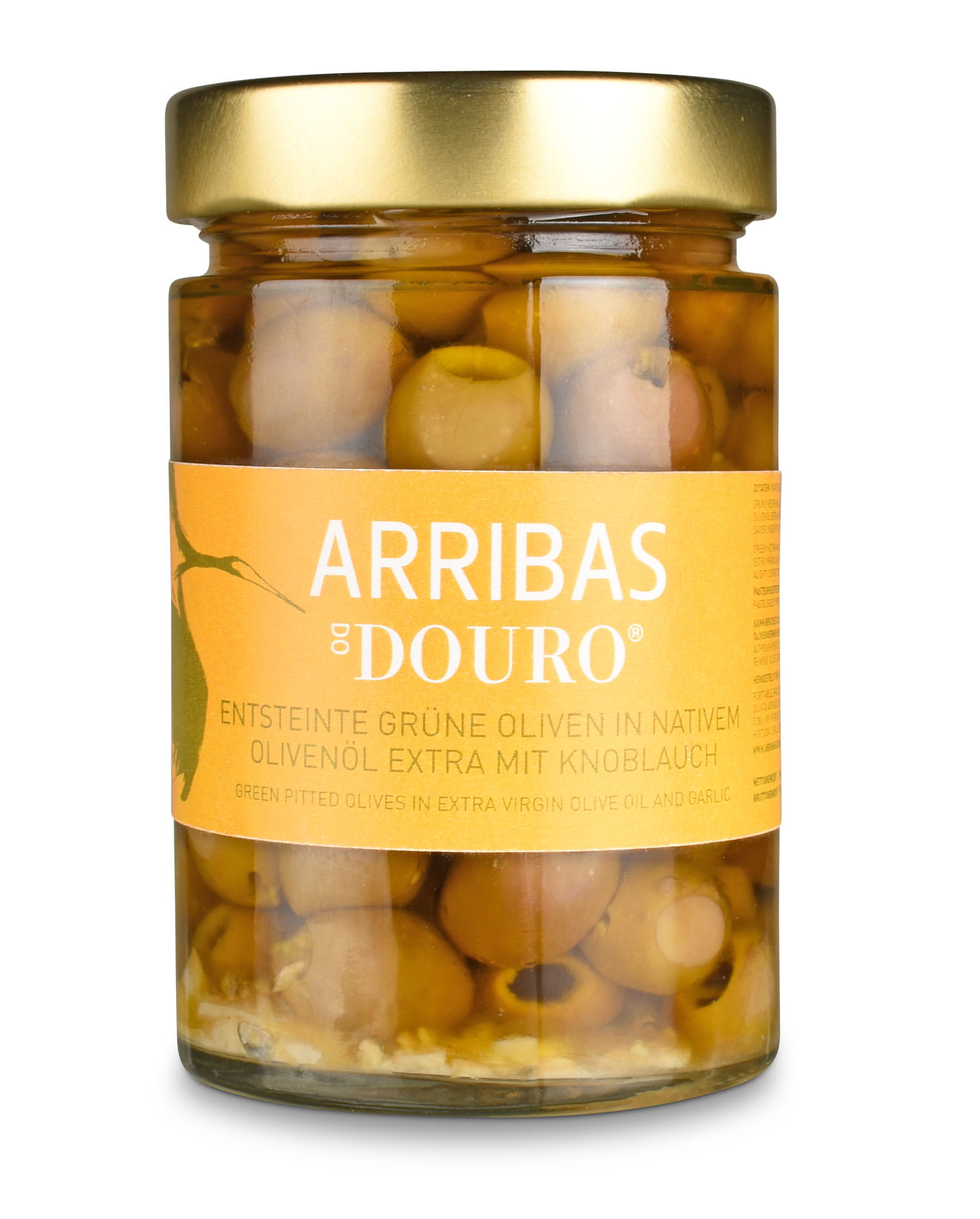 Grüne Oliven in Olivenöl mit KNoblauch eingelegt
