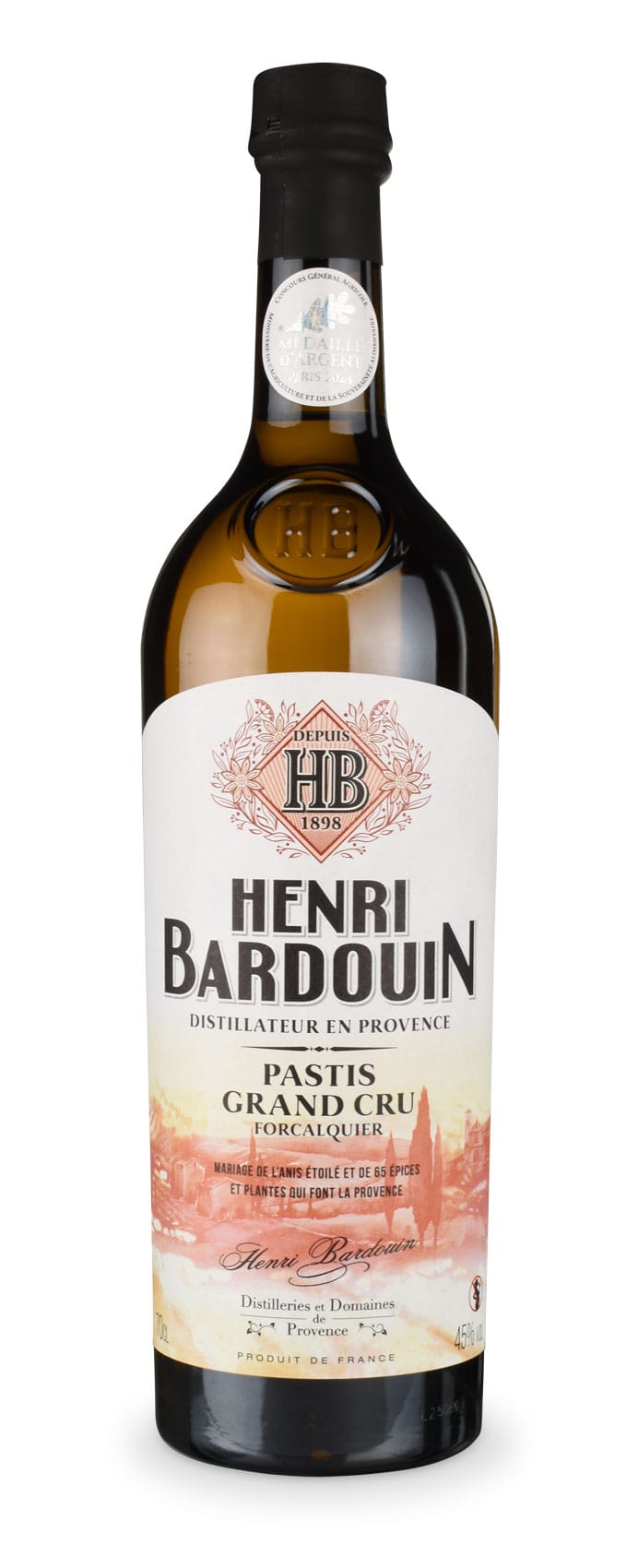 Flasche Henri Bardouin Pastis Grand Cru – französischer Premium-Pastis aus der Provence