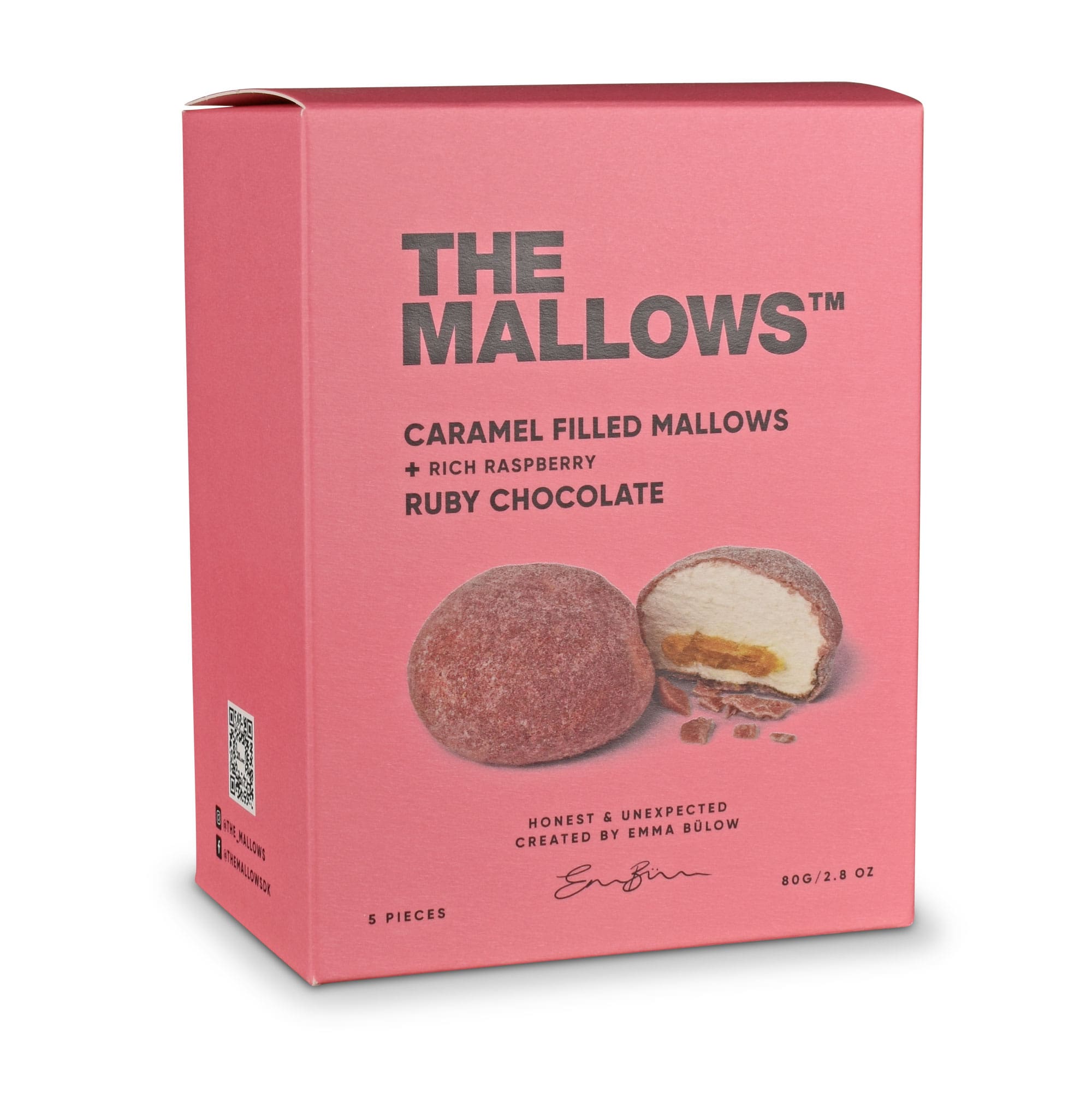 The Mallows Emma Bülow  Caramel Filled Mallows + Rich Rasperry & Ruby Chocolate Marshmallow