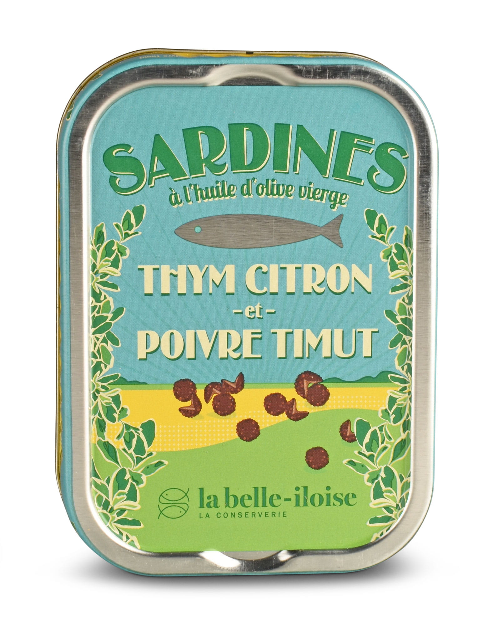 Bretonische Sardinen von la belle-iloise mit Zitronenthymian und Timut-Pfeffer in Olivenöl