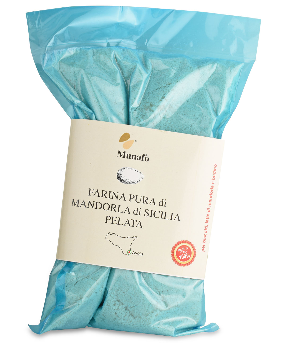 Geschälte, gemahlene Mandeln aus Avola Mandelmehl aus geschälten sizilianischen Avola Mandeln