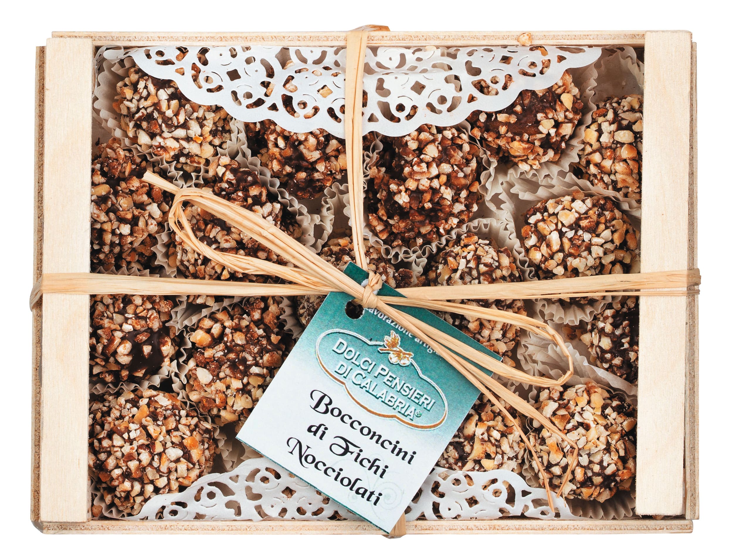 Bocconcini neri di fichi nocciolati - Dolci Pensieri - eine kalabrische Spezialität