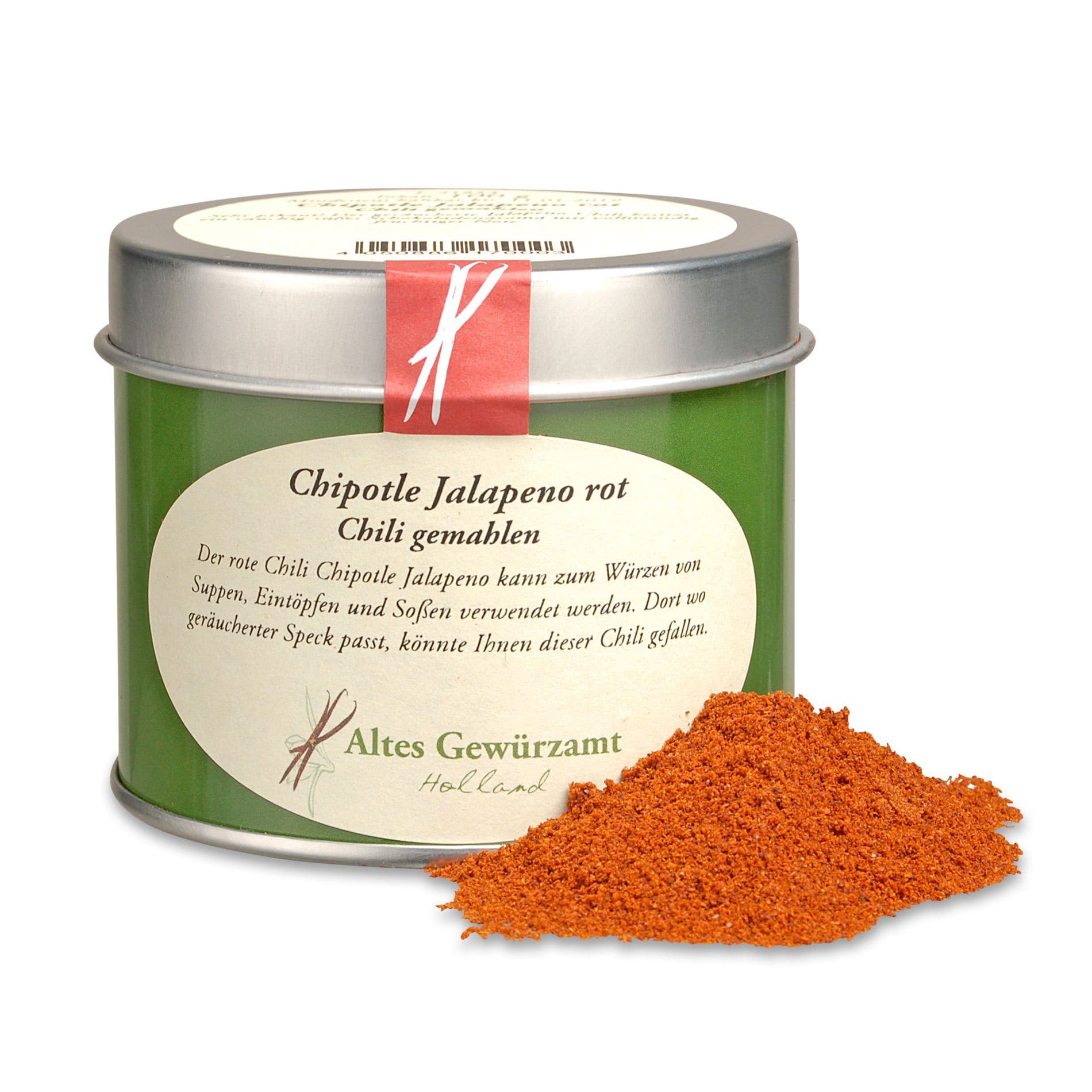 Altes Gewürzamt Chili Chipotle Jalapeno gemahlen geräuchert