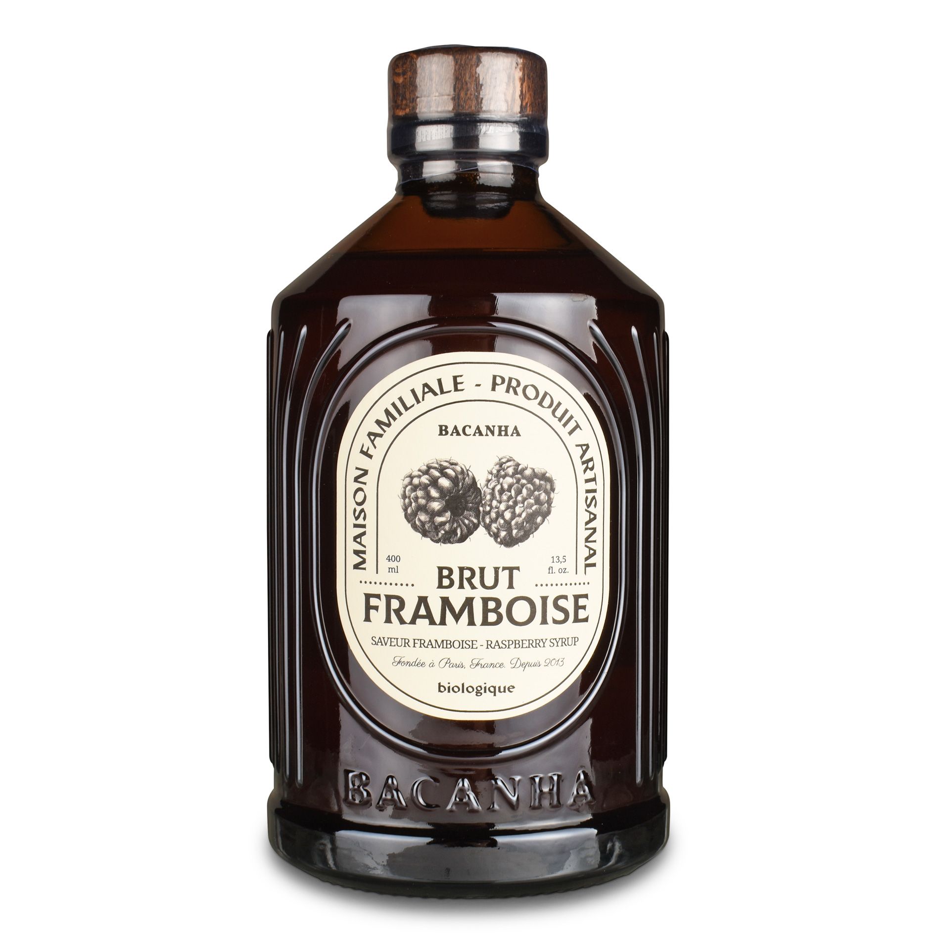 Bacanha Bio-Himbeer-Sirup in der 400-ml-Glasflasche