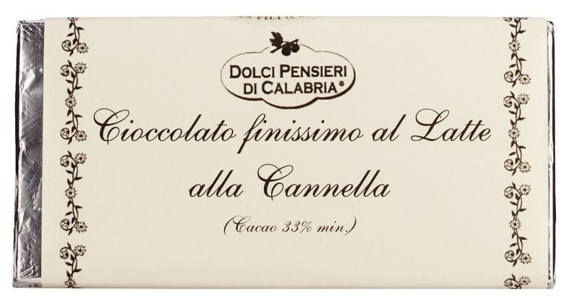 Vollmilchschokolade mit Zimt, Dolci Pensieri Vollmilchschokolade mit Zimt aus Kalabrien