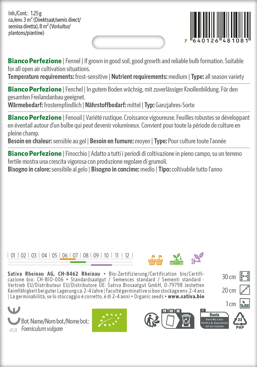Knollenfenchel Saatgut - Informationen