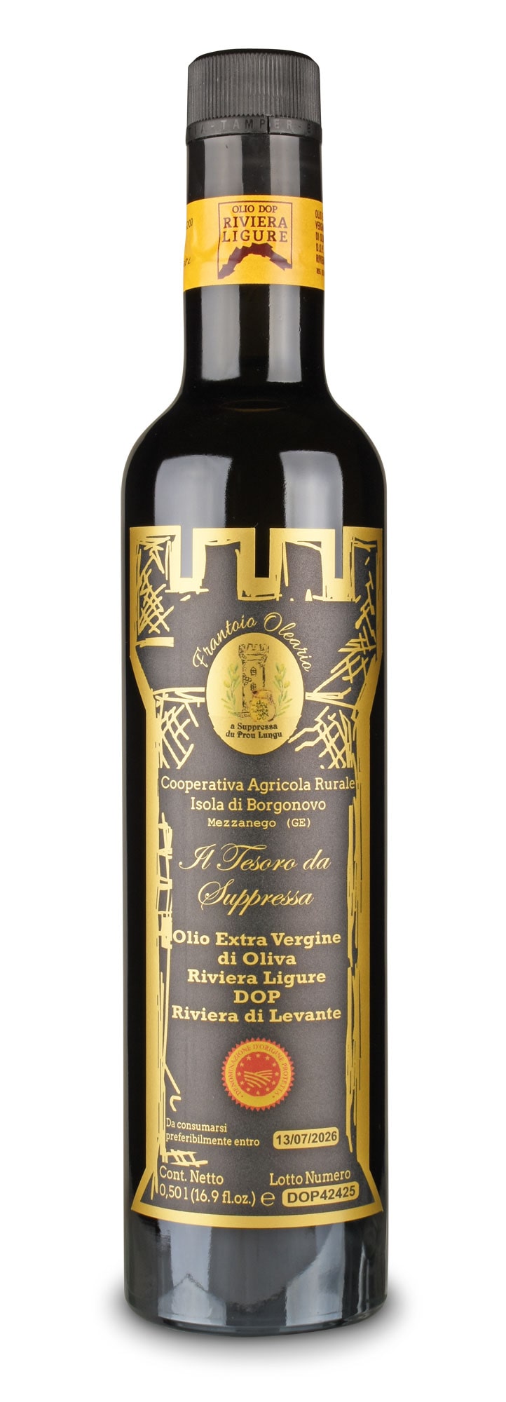 Olivenöl aus Ligurien 'Il Tesoro de Suppressa' Riviera Ligure DOP in der 0,5l Flasche
