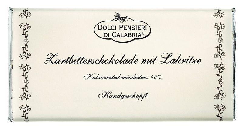 Kalabrische Zartbitterschokolade mit Lakritze Kalabrische Zartbitterschokolade mit Lakritze