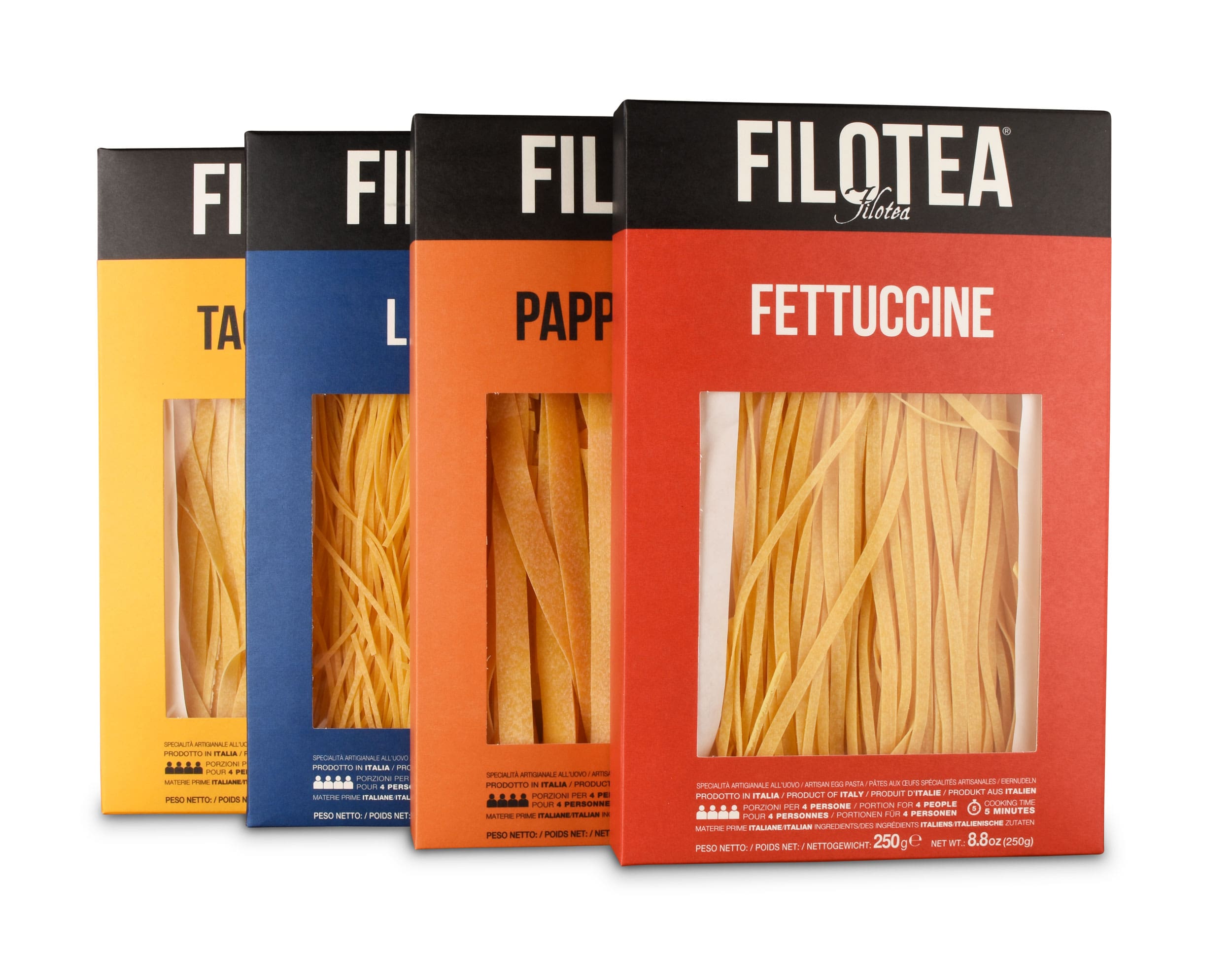 Filotea Linea Tradizionale Pasta Set Eierpasta aus Italien mit Tagliatelle Linguine Pappardelle Fettuccine