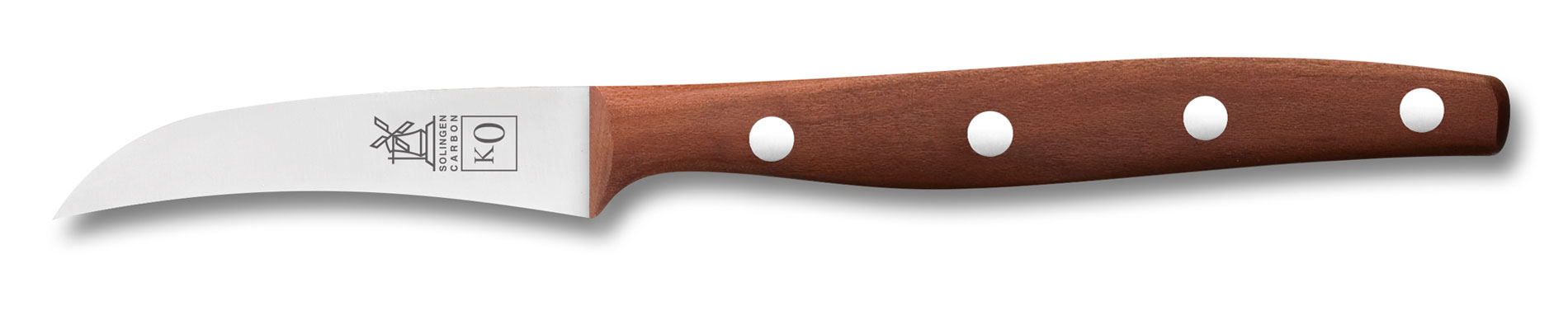 Schälmesser K0, Pflaumenholz, 71 mm Klingenlänge, rostfrei K0 Vogeschnabel Gemüsemesser