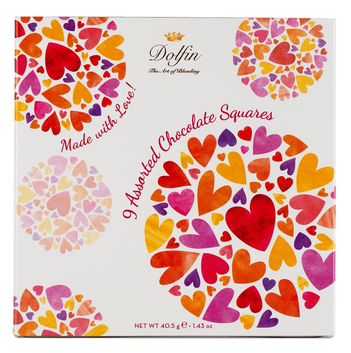 Dolfin Geschenkbox Carré 9 Love mit Schokoladentäfelchen
