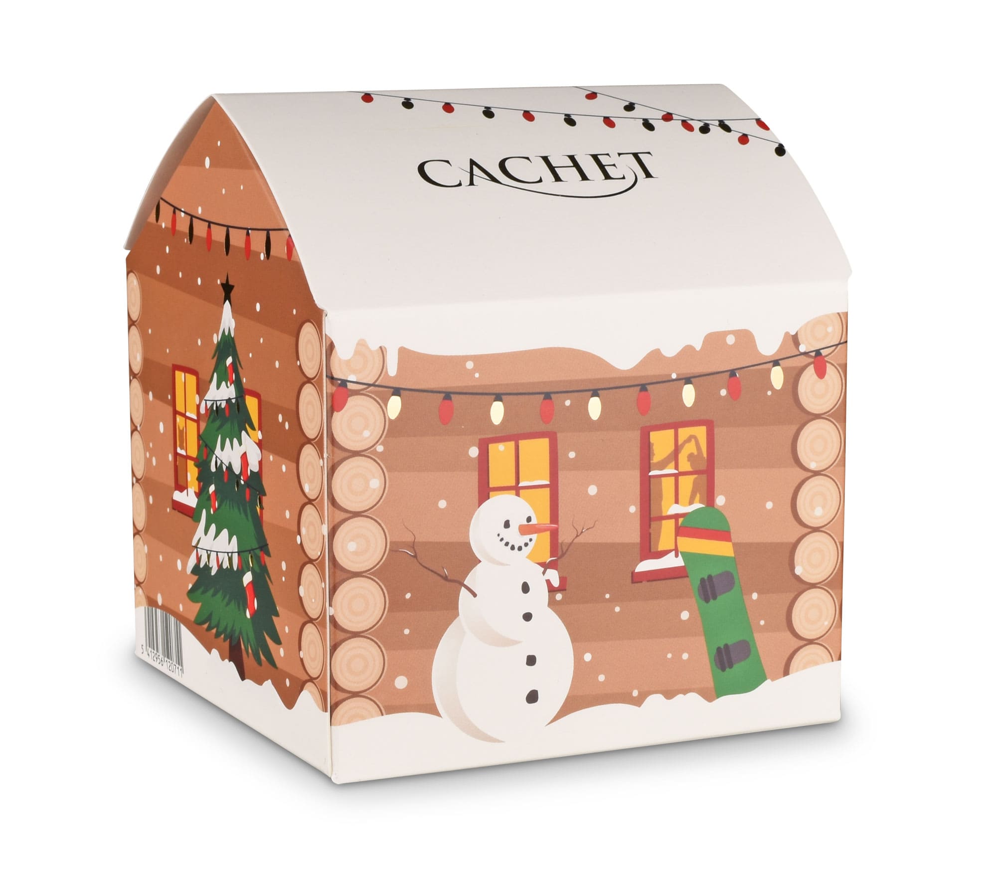 Cachet Schokoladen in weihnachtlichem Geschenkkarton Weihnachtshaus