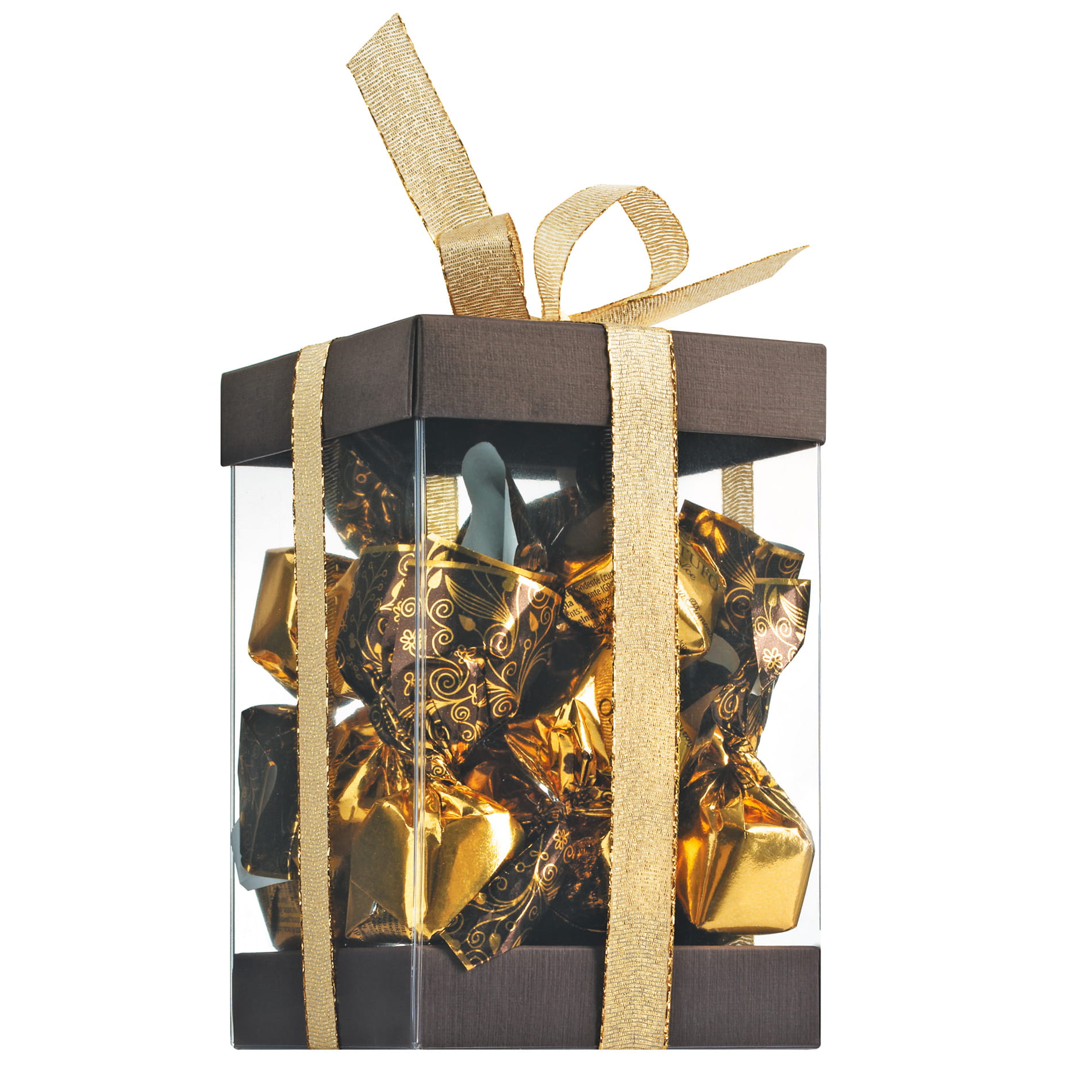 Tartufi dolci neri von Antica Torroneria Piemontese, dunkle Schokoladentrüffel in goldener Verpackung