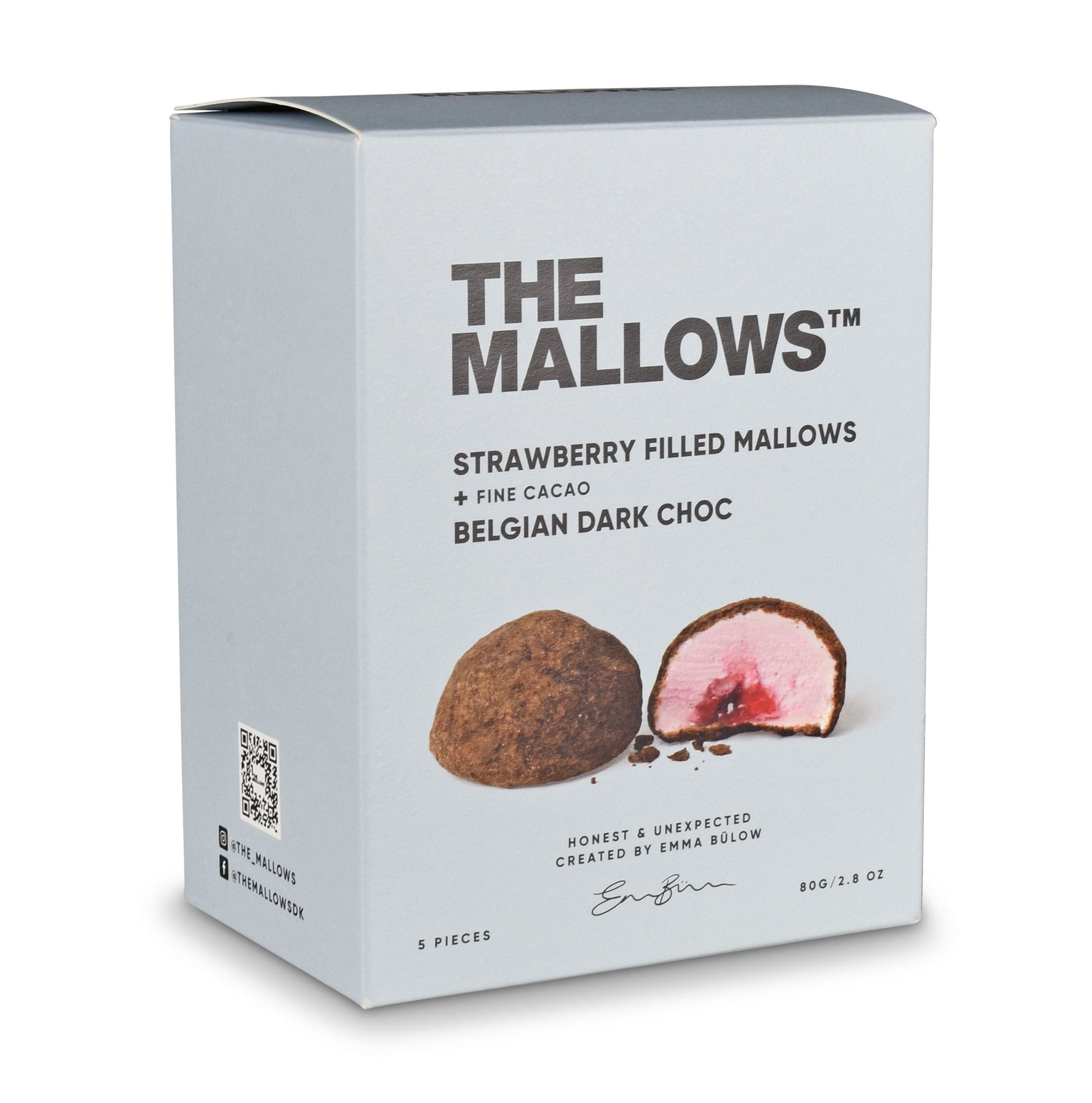 Mallows Strawberry filled Mallows & Belgian Dark Choc | The Mallows - by Emma Bülow