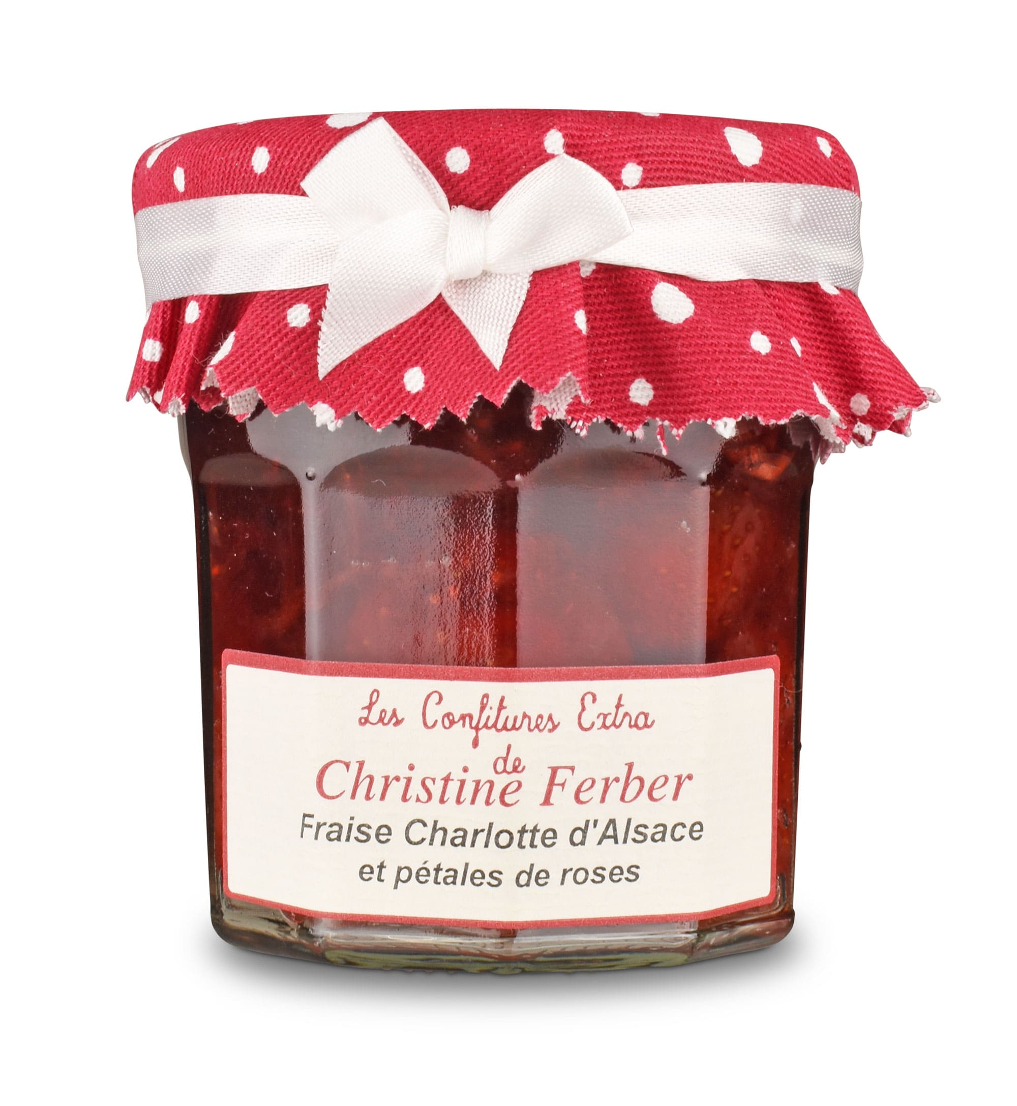 Christine Ferber Fraise Charlotte et Roses - Les Confitures Extra Christine Ferber Konfitüre Erdbeere mit Rosenblättern aus dem Elsass im 220g Glas