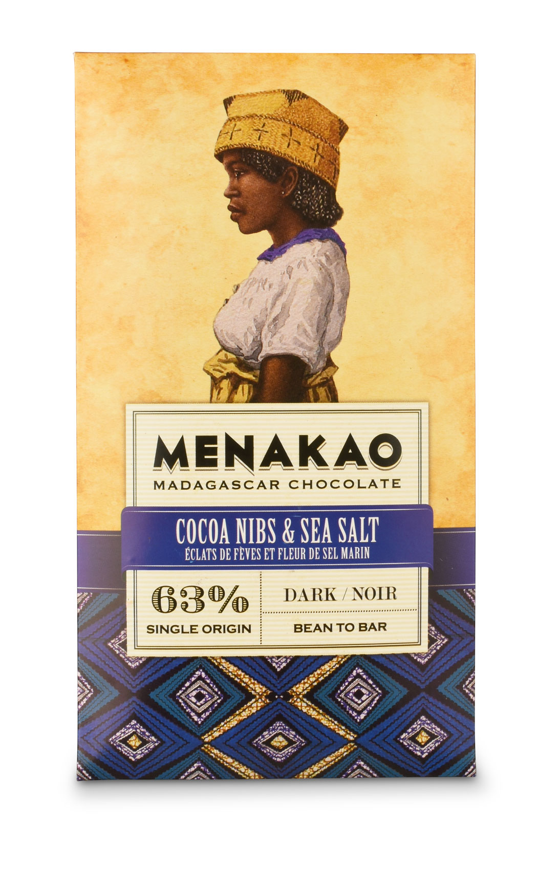 Menakao Cocoa Nibs & Madagascan Sea Salt Dark Chocolate 63%
