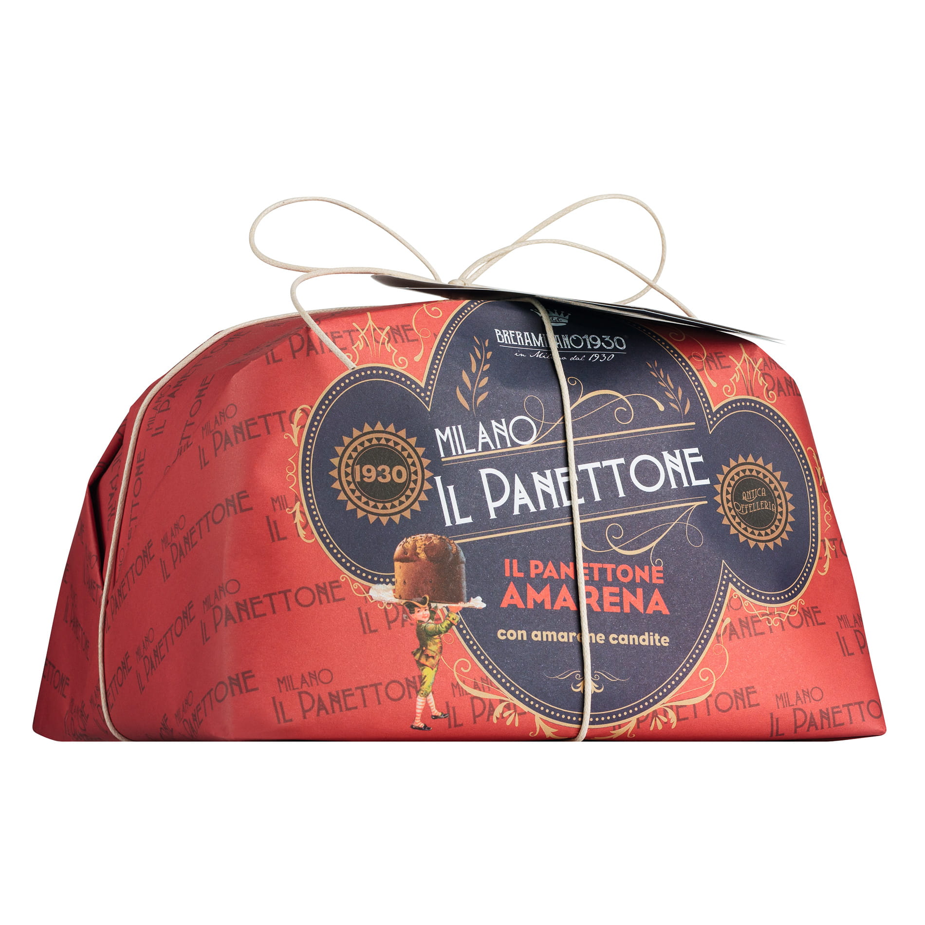 Breramilano 1930 Panettone Amarena, italienischer Weihnachtskuchen mit Amarena-Kirschen