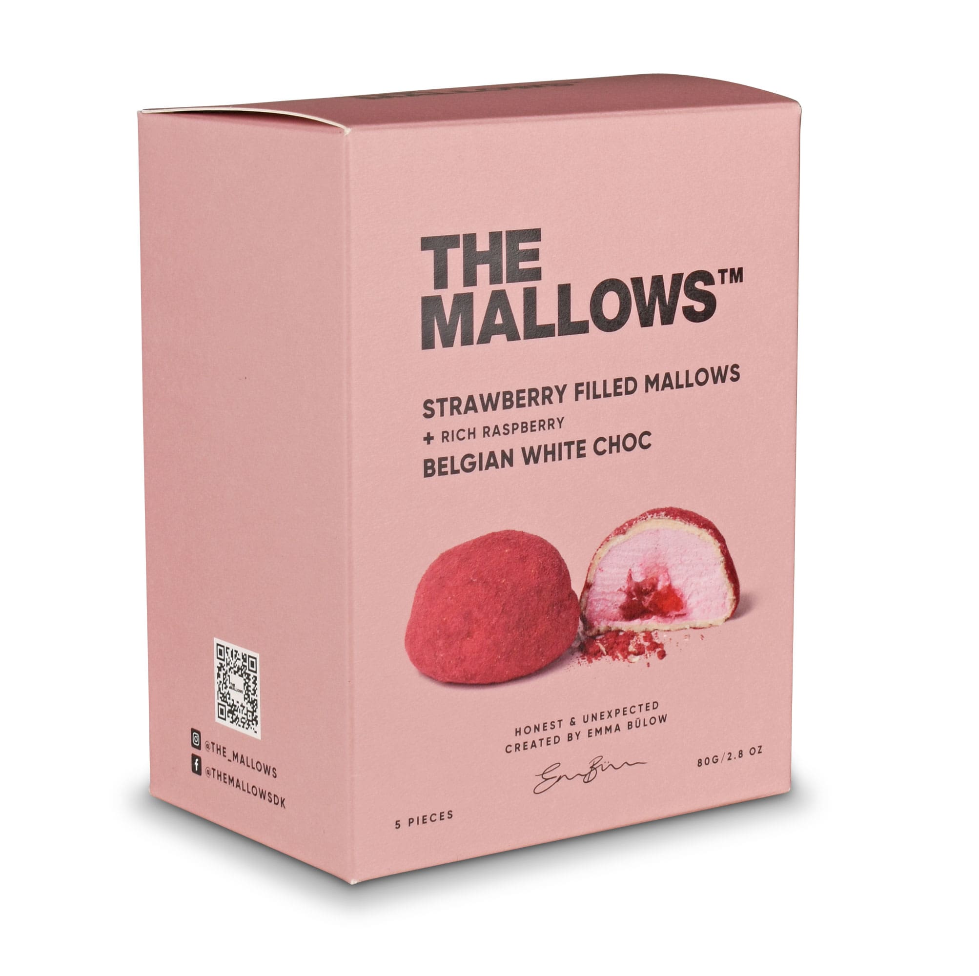 Mallows Strawberry filled Mallows + Rich Raspberry & Belgian White Choc | The ...
