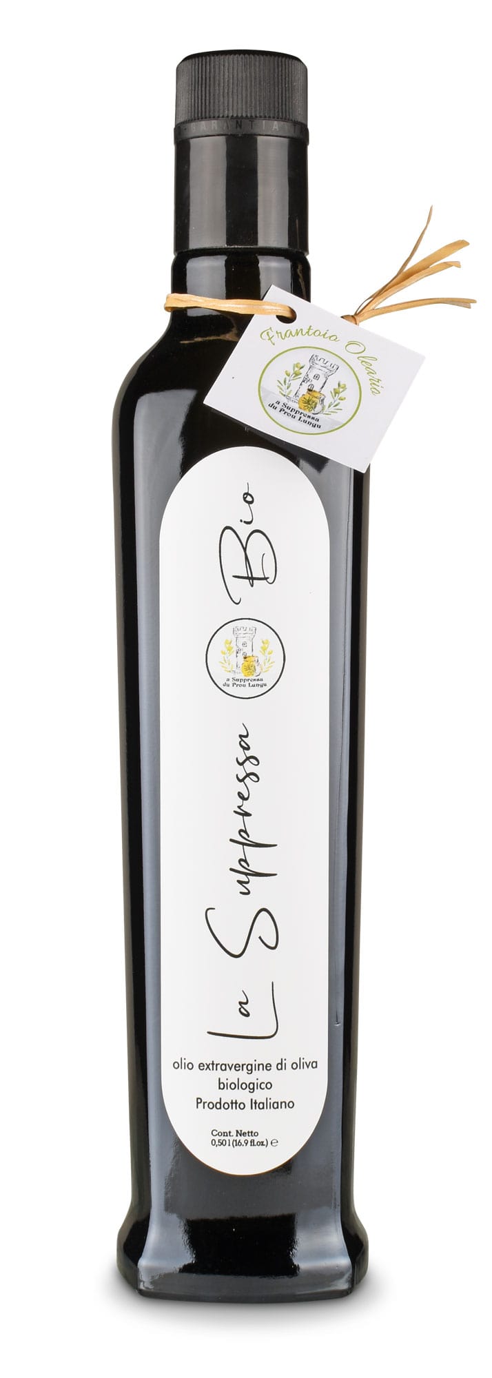 Bio-Olivenöl 'La Suppressa' aus Ligurien in der 0,5l Flasche