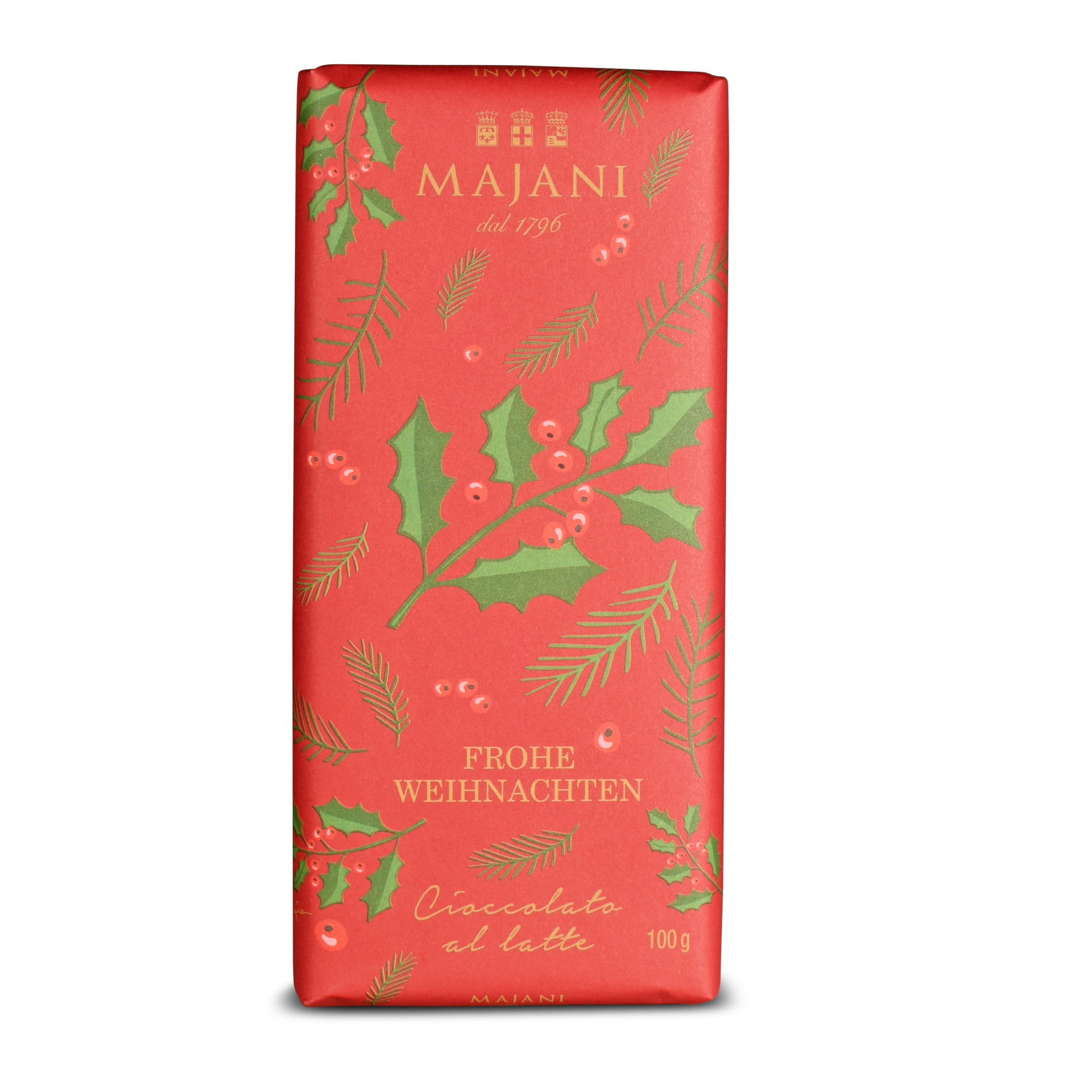 Majani Weihnachtsschokolade Vollmilch, 100g Tafel