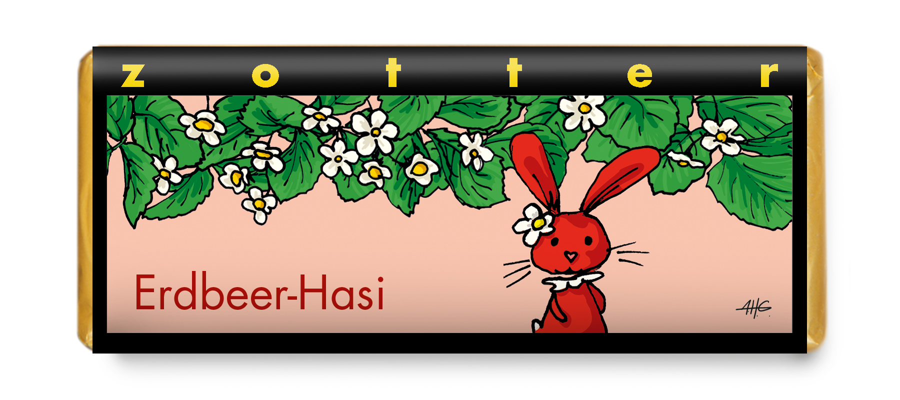 Zotter Schokolade Erdbeer-Hasi Handgeschöpft