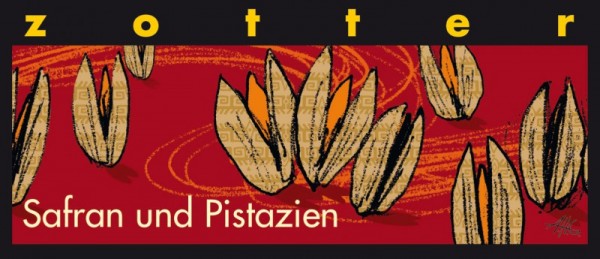 Safran und Pistazien - Handgeschöpfte Schokolade [Bio]